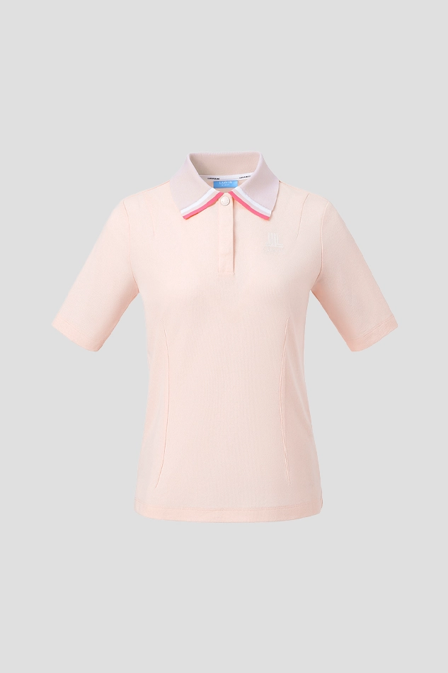 COOLING HALF SLEEVE COLLOR TOP-PINK