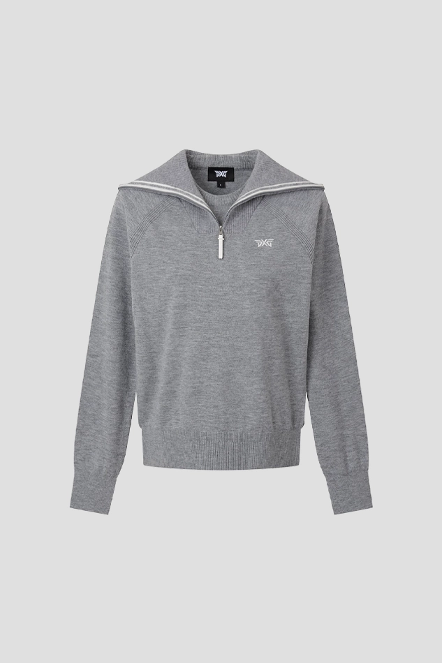 WMNS FA NEW COLLAR SWEATER-GRAY