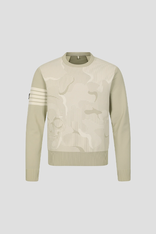 MEN AEROFIT CAMO ALEX HIVE SWEATER-BEIGE