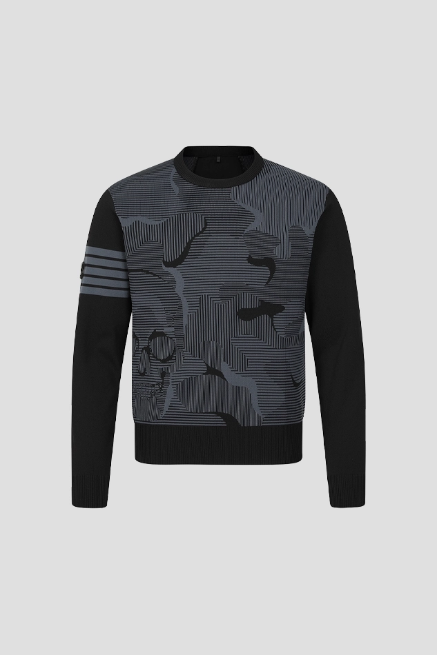 MEN AEROFIT CAMO ALEX HIVE SWEATER-BLACK