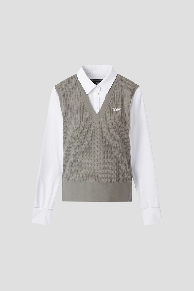 WOMEN COLLAR NECK SWEATER-BEIGE