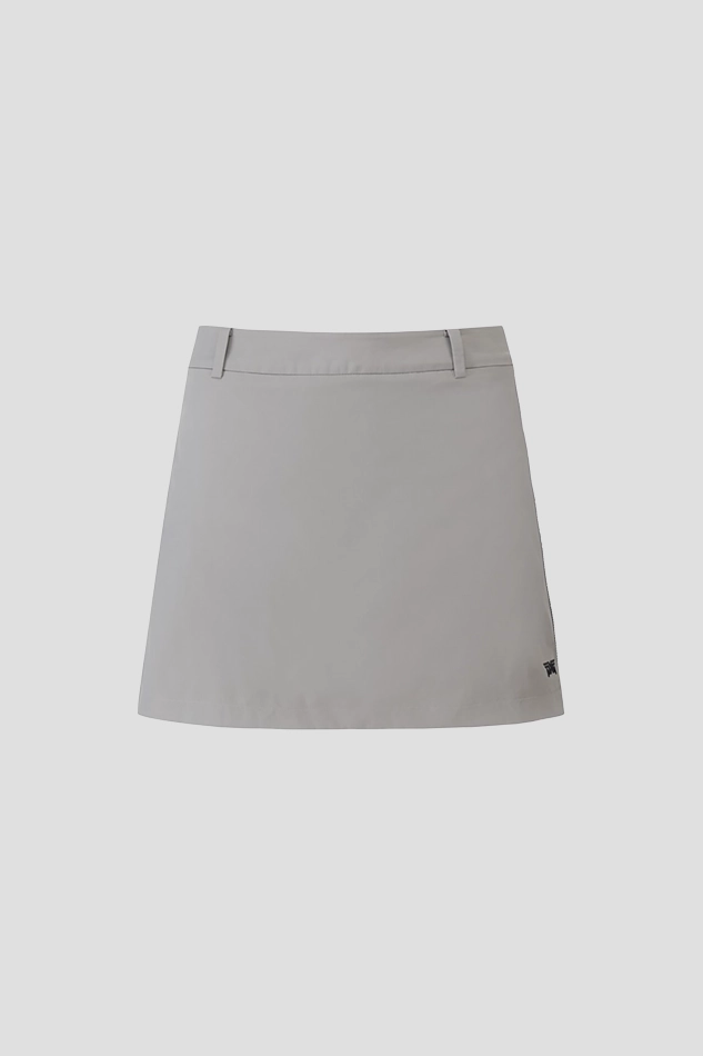 WOMEN SIDE PLEATED SKIRT-BEIGE
