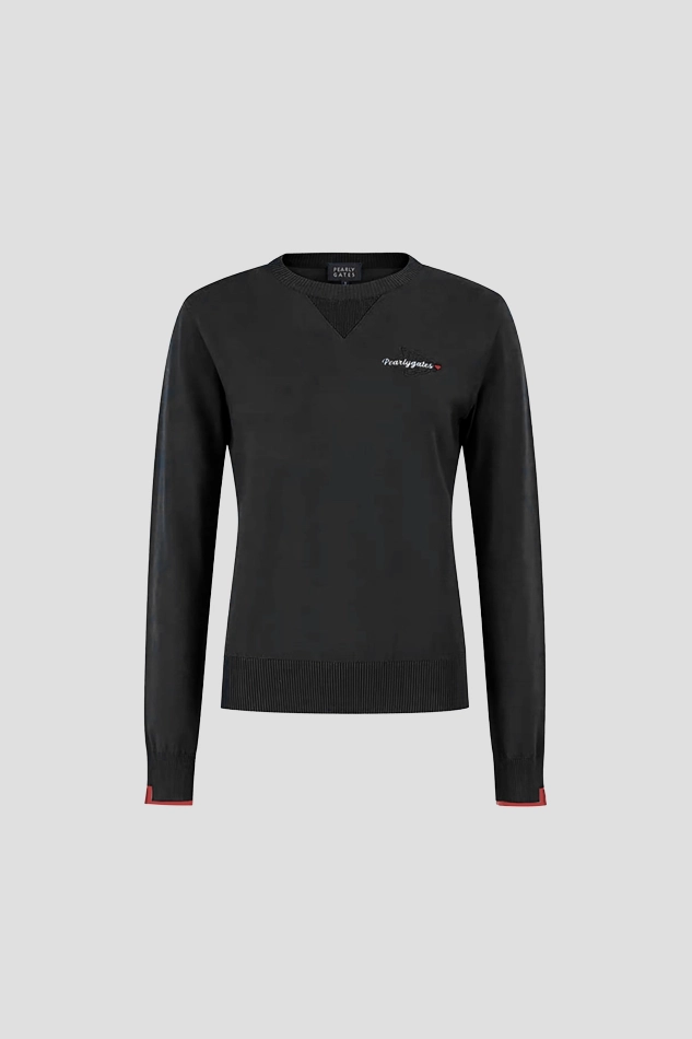 PEARLYGATES WOMENS HEART KNIT-BLACK