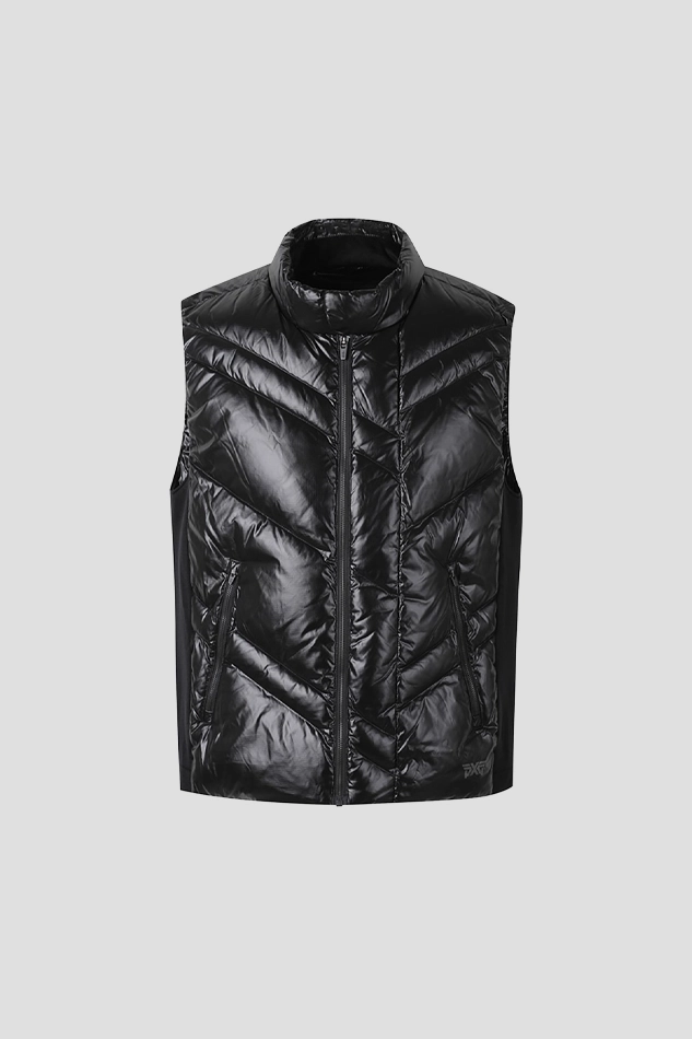 MENS WINTER NEW QUILTED DOWN VEST-BLACK