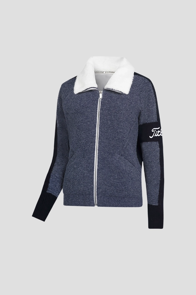WINDPROOF CARDIGAN-BLUE
