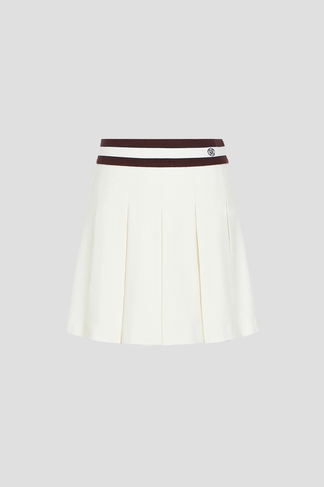 PLEATED SKIRT WOMEN-WHITE