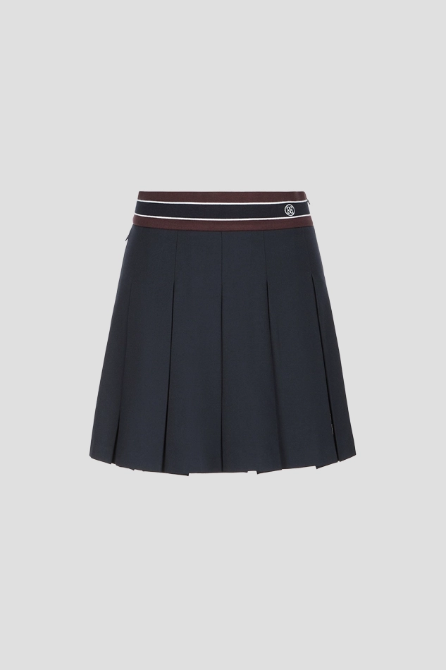 PLEATED SKIRT WOMEN-NAVY