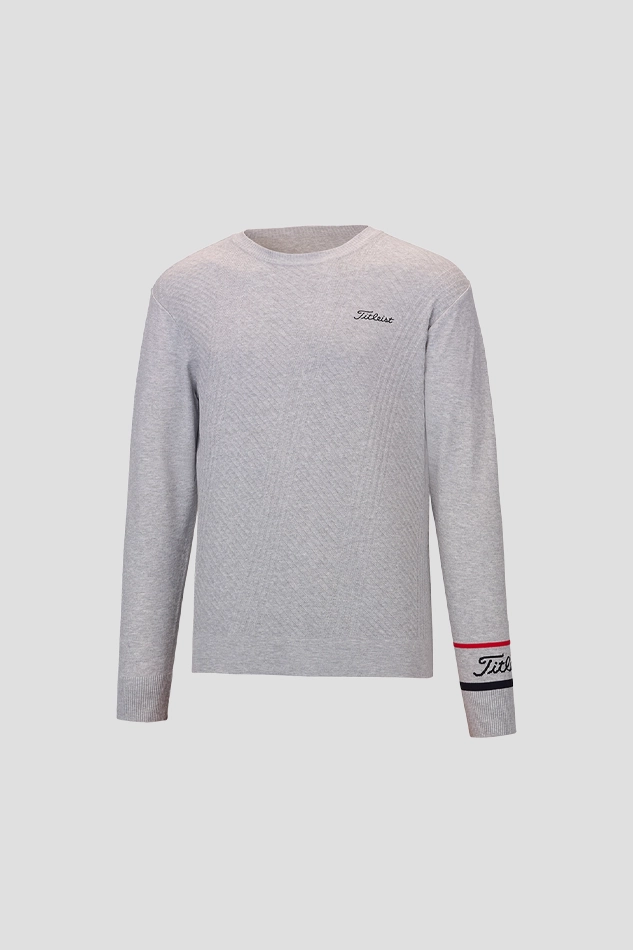 ROUND PULLOVER SWEATER-GRAY