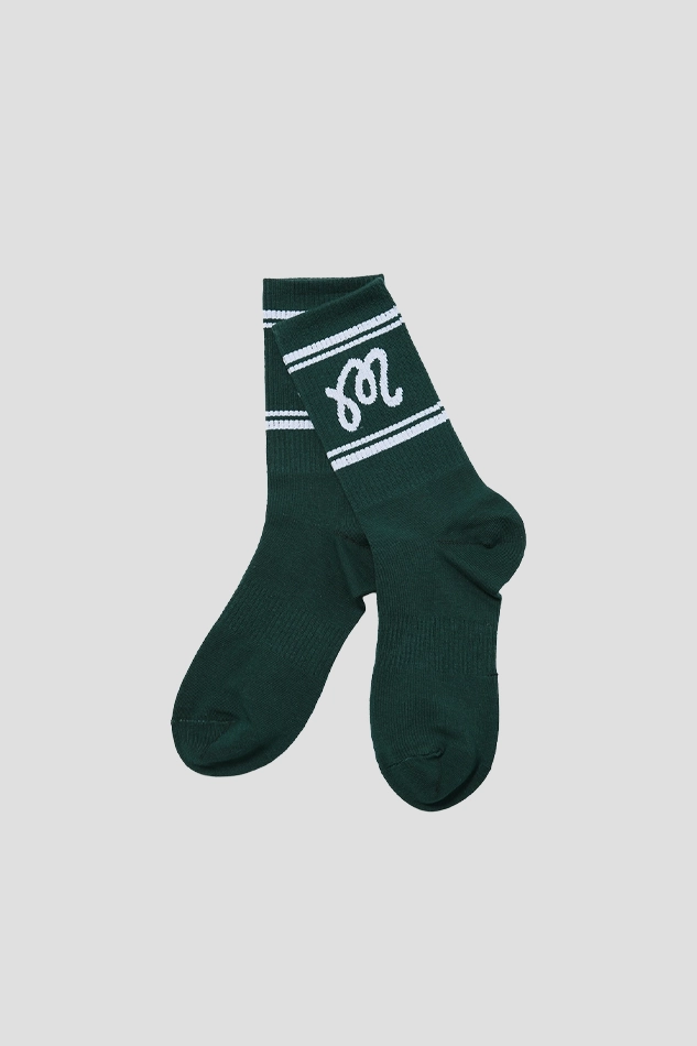 BUCKET JACQUARD CREW SOCKS-GREEN