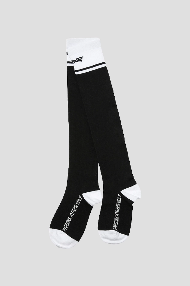 WOMENS LOGO POINT OVER THE KNEE SOCKS-BLACK