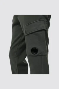 DIAGONAL RAISED FLEECE LENS SWEATPANTS-GREEN