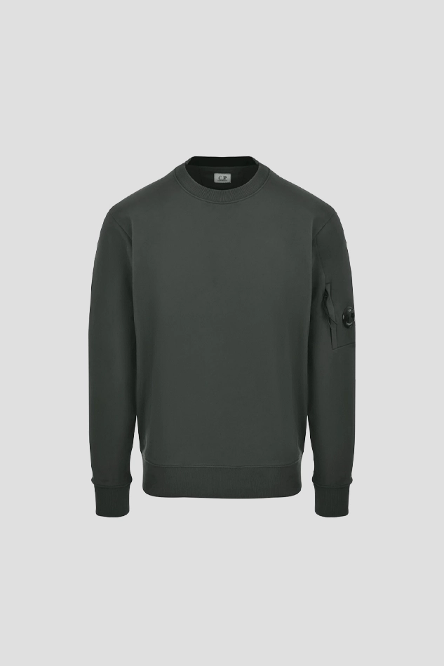 LIGHT FLEECE CREWNECK LENS SWEATSHIRT-GREEN