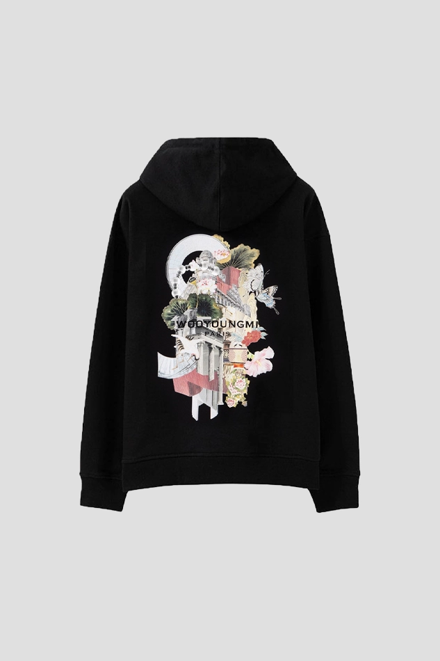 BLACK BACK LLOGO LONG SLEEVE HOODIE WG7-BLACK