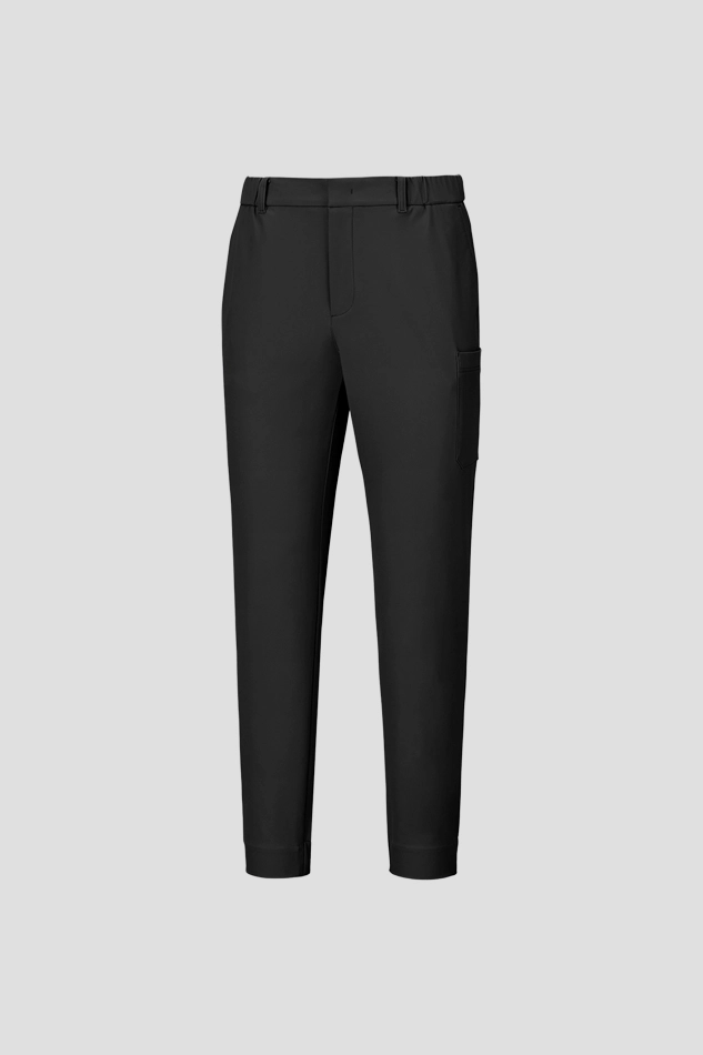 WOVEN JOGGER PANTS-BLACK