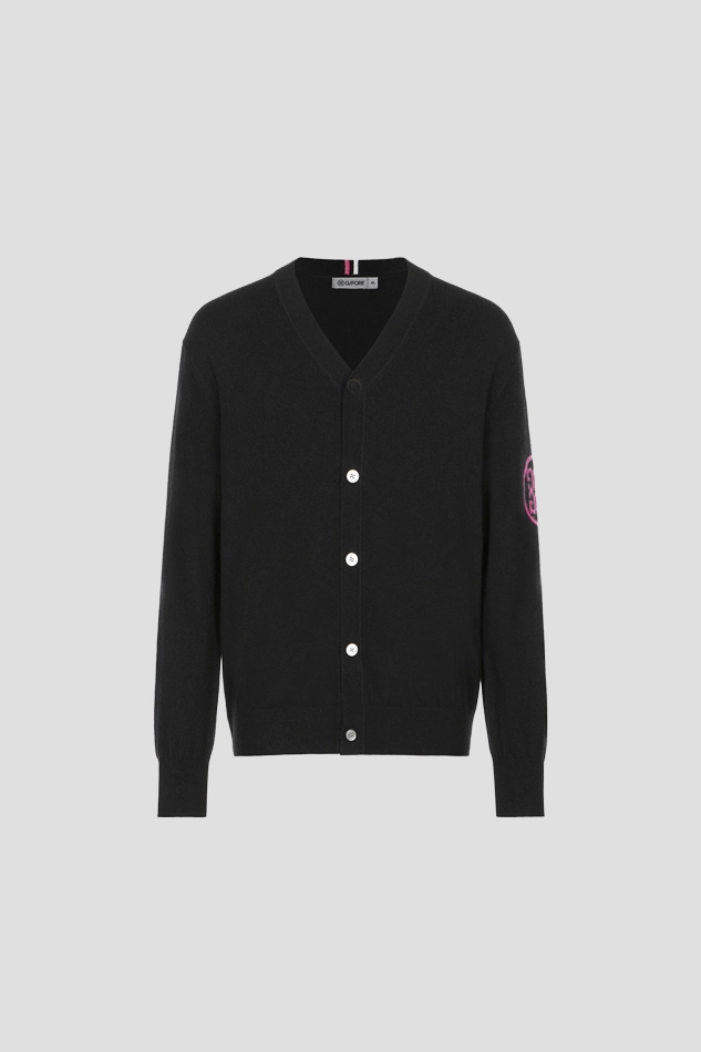 ESSENTIAL CASHMERE CARDIGAN MEN-BLACK