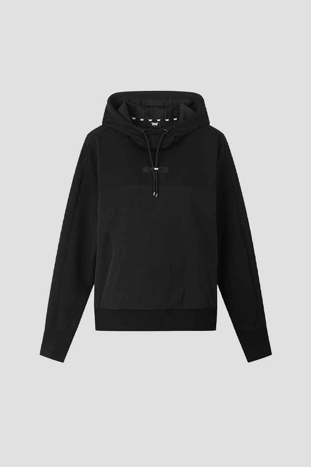 WOVEN MIX HOOD MTM-BLACK