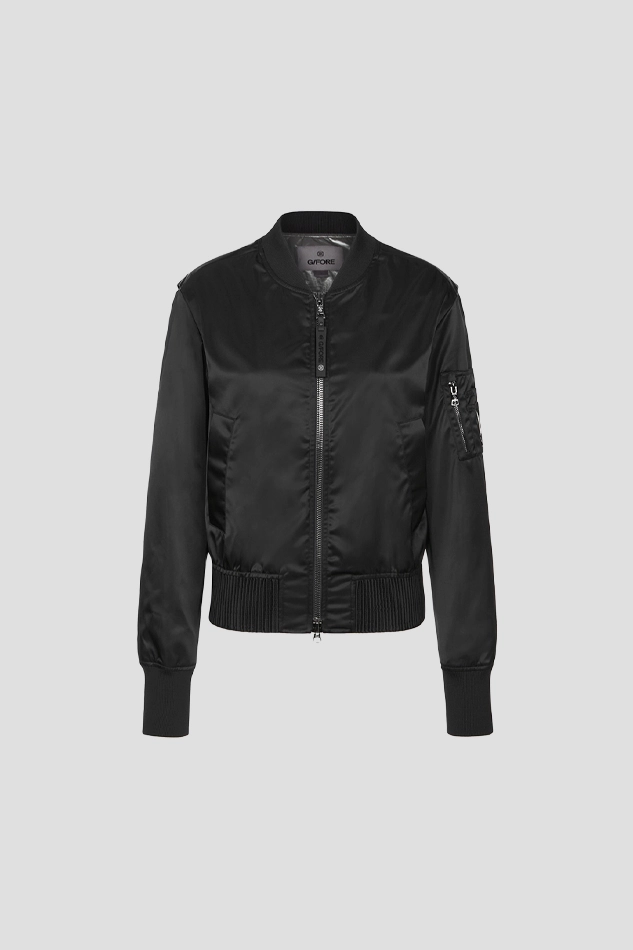 WOVEN FULL ZIP JACKET WOMEN-BLACK