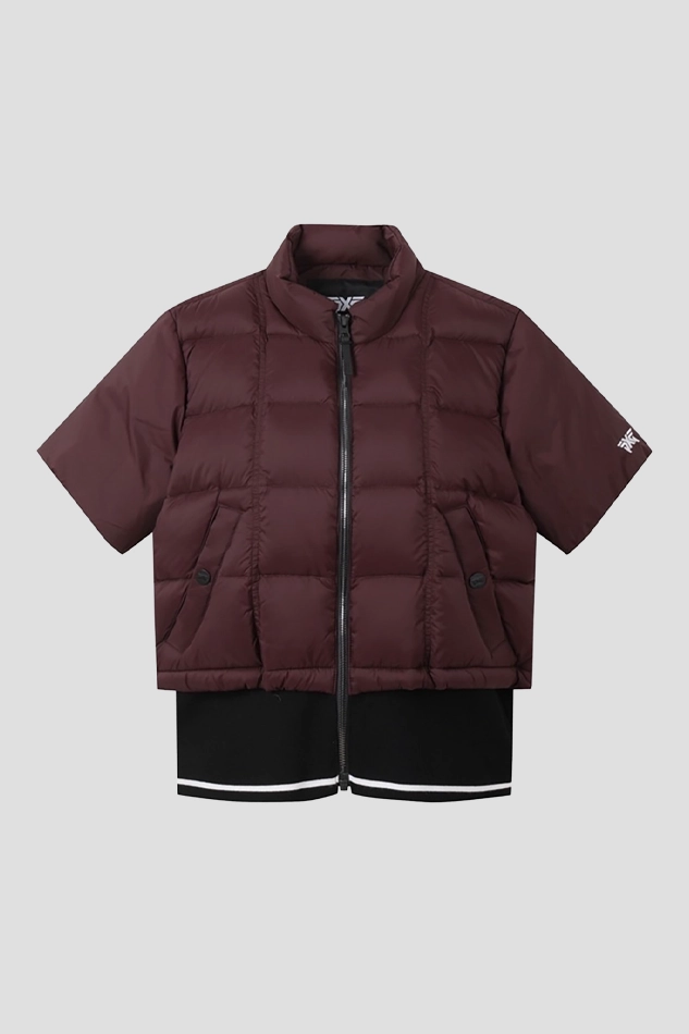 WOMEN WINTER CROPPED DOWN VEST-WINE