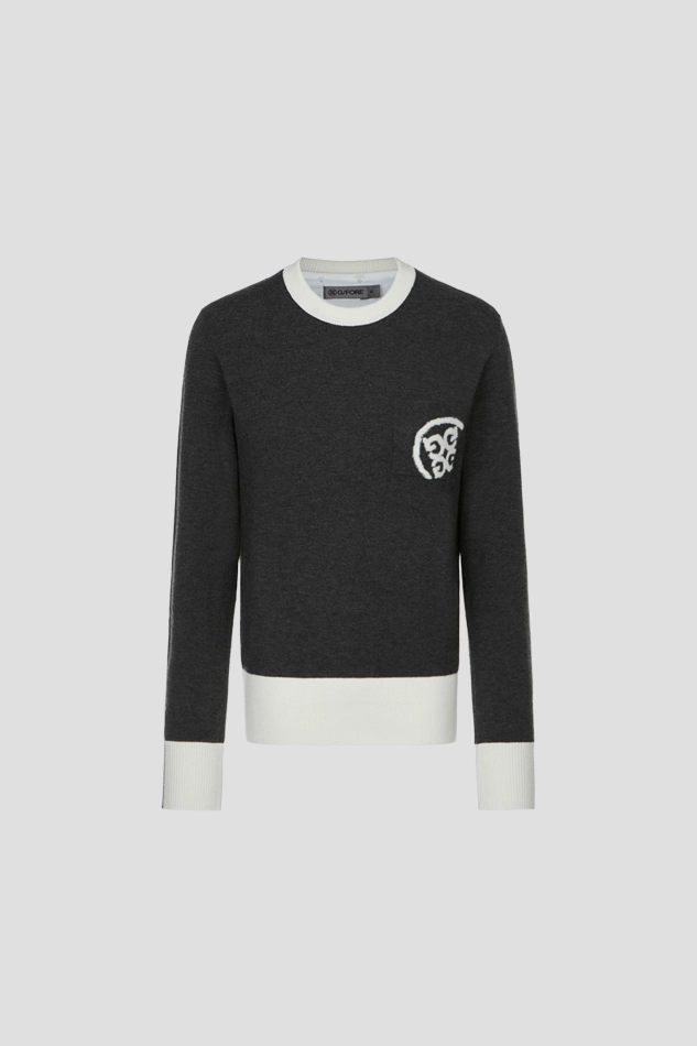 WINDPROOF CREWNECK SWEATER WOMEN-GRAY