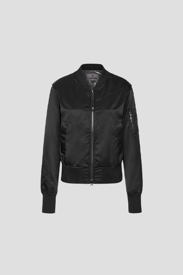 WOVEN FULL ZIP JACKET WOMEN-BLACK