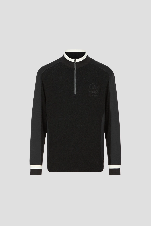 BOUCLÉ HALFZIP MEN-BLACK