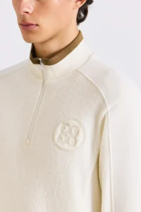 BOUCLÉ HALFZIP MEN-LVORY