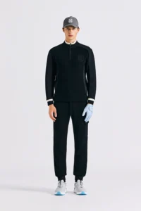 BOUCLÉ HALFZIP MEN-BLACK