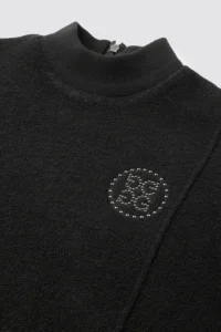 BOUCLÉ CREWNECK WOMEN-BLACK