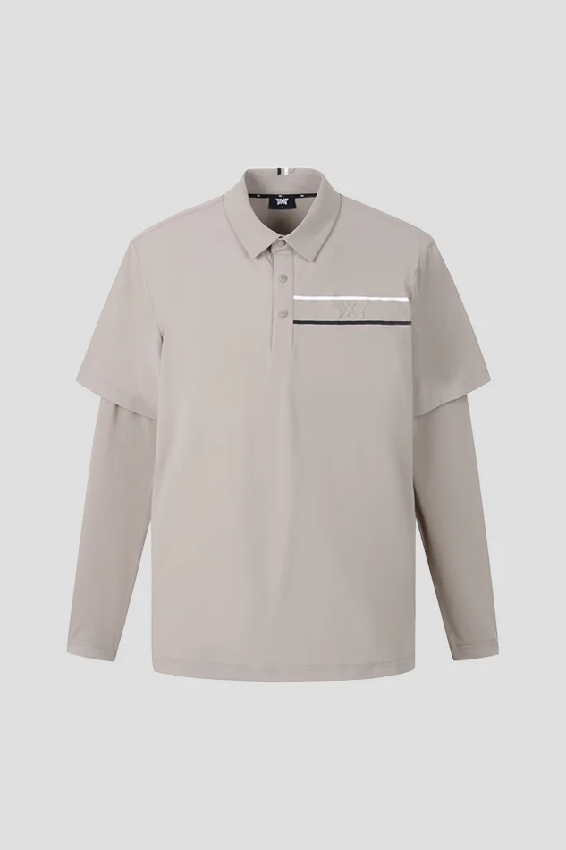 SUMMER COOL SLEEVE LAYERED COLLAR LONG-SLEEVE