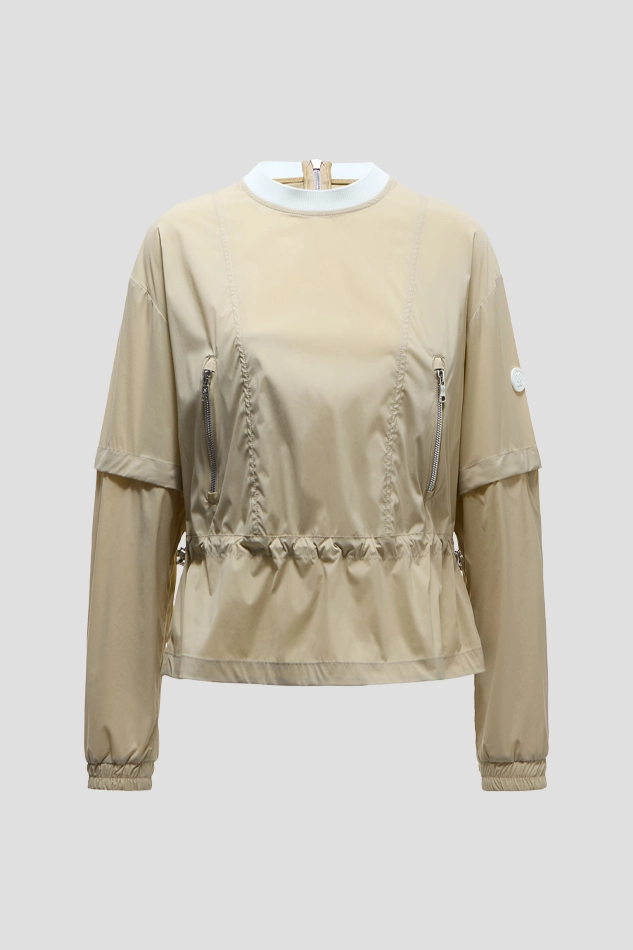 DETACHABLE CREWNECK ANORAK WOMEN-KHAKI