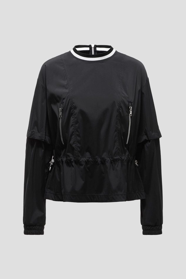 DETACHABLE CREWNECK ANORAK WOMEN-BLACK