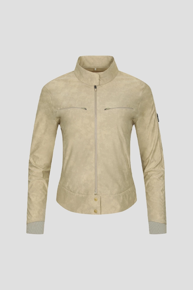 WOMEN AERO FIT SMOG TECH JERSEY JACKET-BEIGE