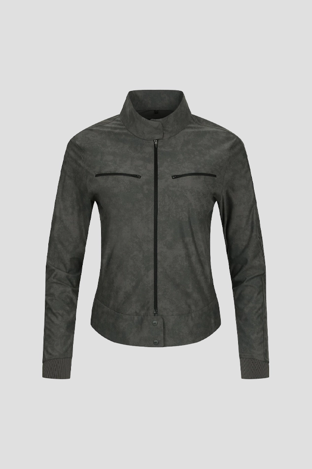 WOMEN AERO FIT SMOG TECH JERSEY JACKET-GREY