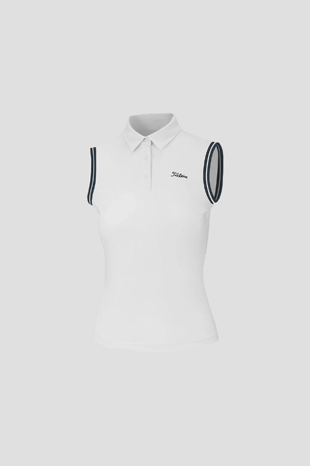 CONTRAST SLEEVELESS W-WHITE