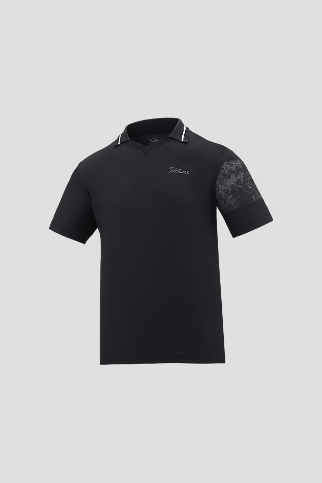 BACK PRINT POLO SHIRT-BLACK