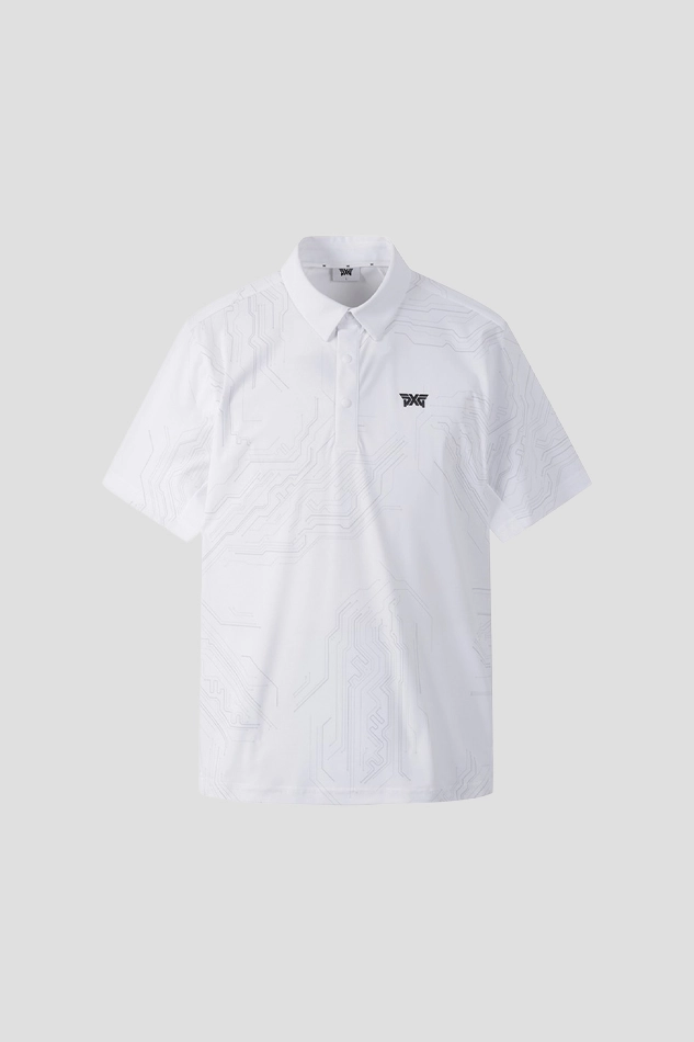 SUMMER PATTERN COLLAR SHORT-SLEEVE-WHITE
