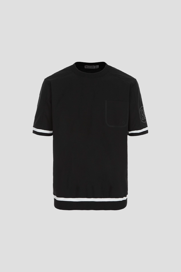 PUNCH DETAILED T SHIRT MEN-BLACK