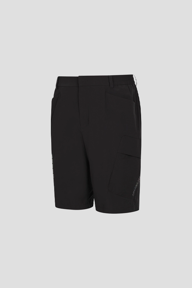 MEN AIR CIRCUIT MULTI POCKET SHORT PANTS-BLACK