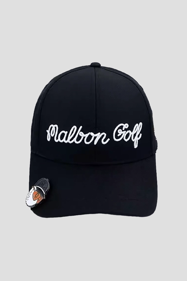 BASIC LETTERING BALL MARKER BASEBALL CAP-BLACK