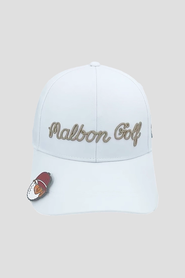 BASIC LETTERING BALL MARKER BASEBALL CAP-WHITE