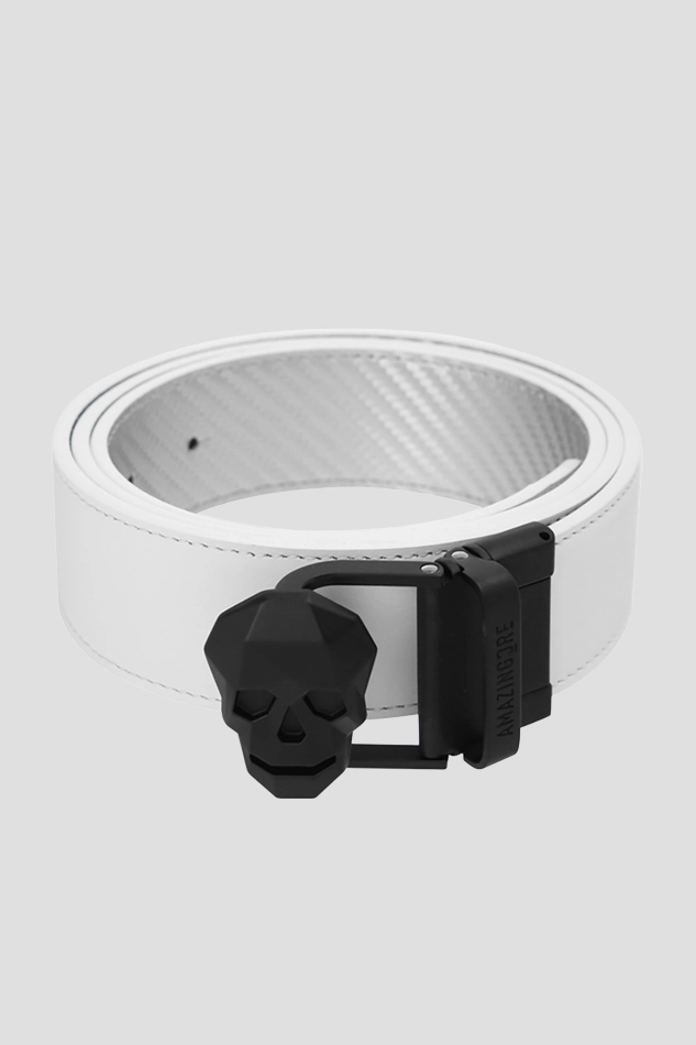 Reversible Leather Marker Belt-WHITE