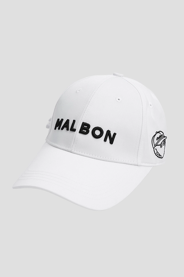 Malbon Golf Blaze Script Ball Cap-WHITE