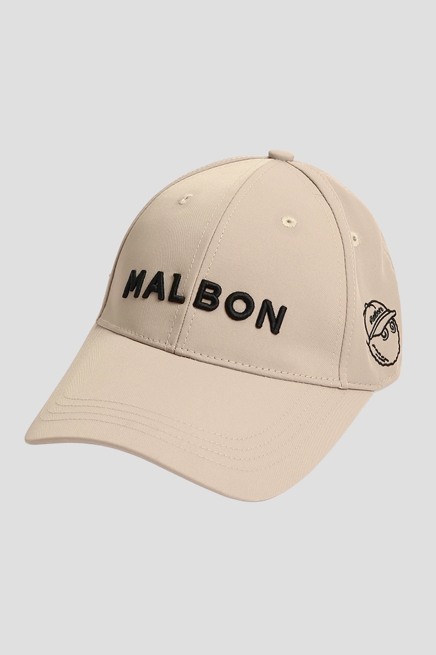 Malbon Golf Blaze Script Ball Cap-KHAKI