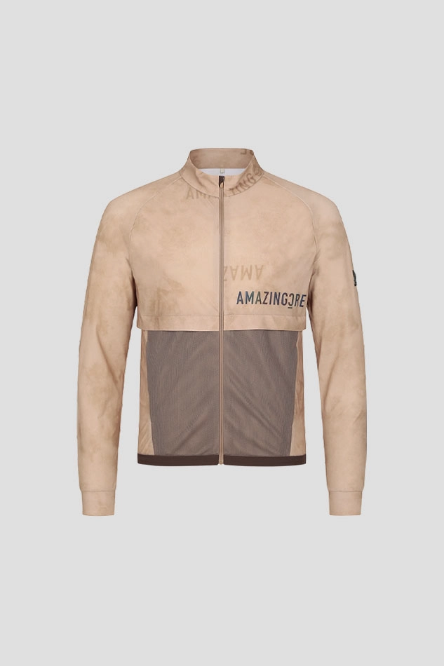 MEN AERO SHIELD LOGO SMOG TECH JERSEY JACKET-BEIGE