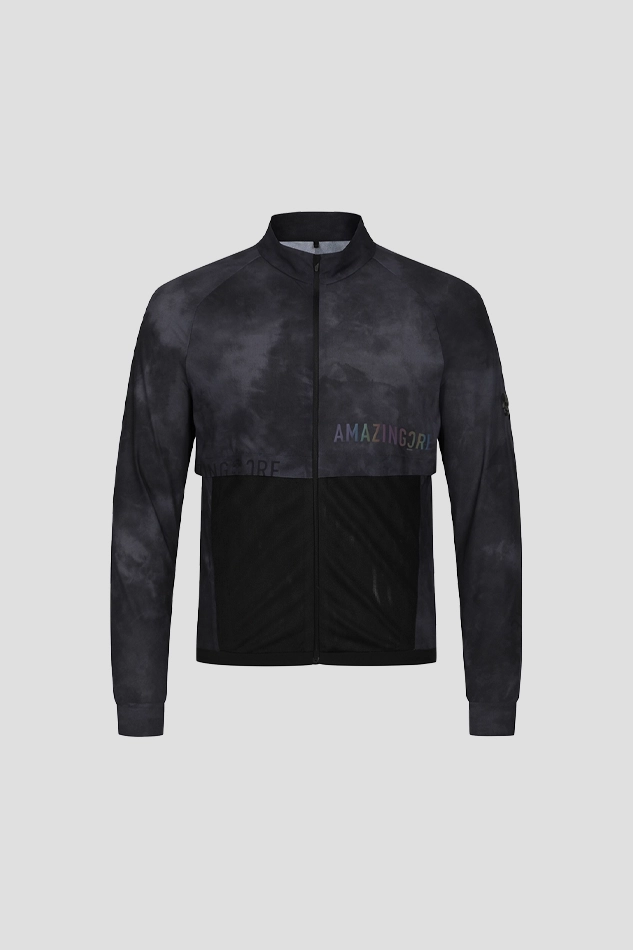 MEN AERO SHIELD LOGO SMOG TECH JERSEY JACKET-BLACK
