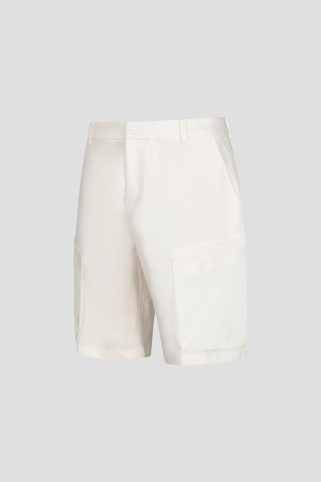 MEN CASUAL CARGO SHORT PANTS-WHITE