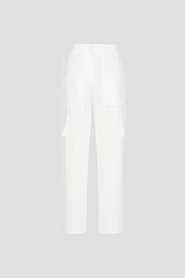 TAPERED CARGO PANTS WOMEN-WHITE