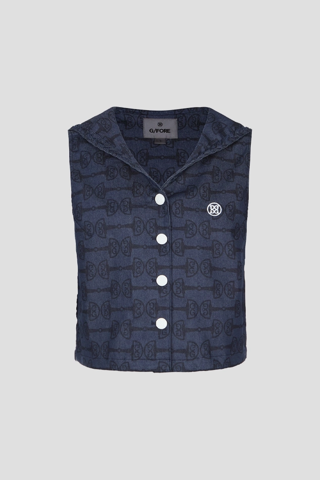 DENIM SAILOR VEST WOMEN-NAVY