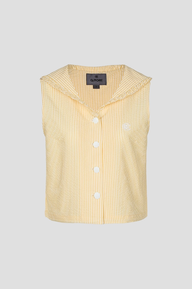 DENIM SAILOR VEST WOMEN-YELLOW