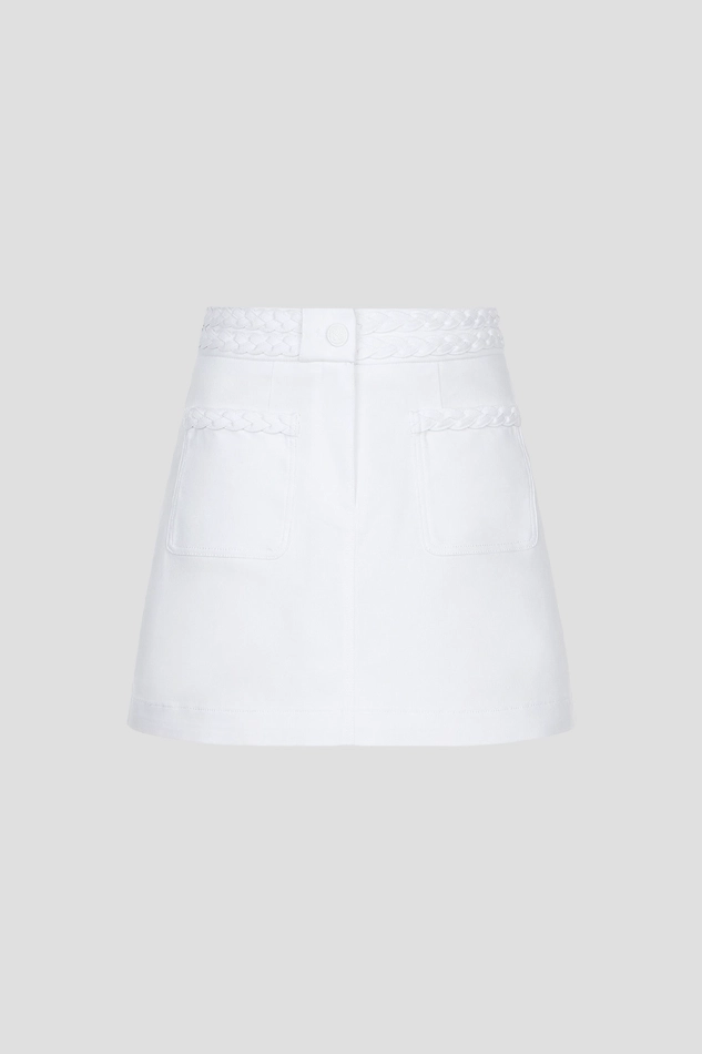 DENIM LIKE SKIRT WOMEN-WHITE